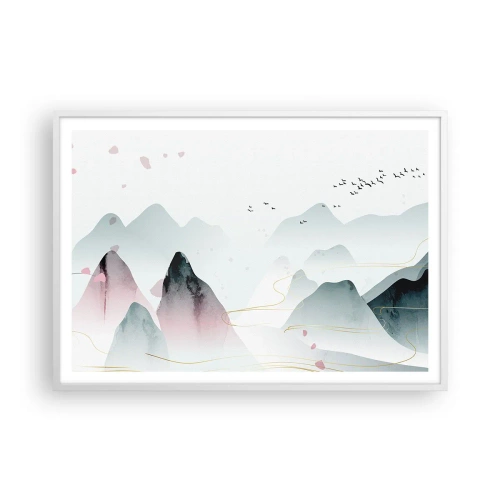 Poster in white frmae - Over the Peaks - 100x70 cm