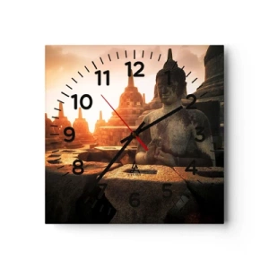 Wall clock - Clock on glass - Weather of Great Wisdom - 30x30 cm