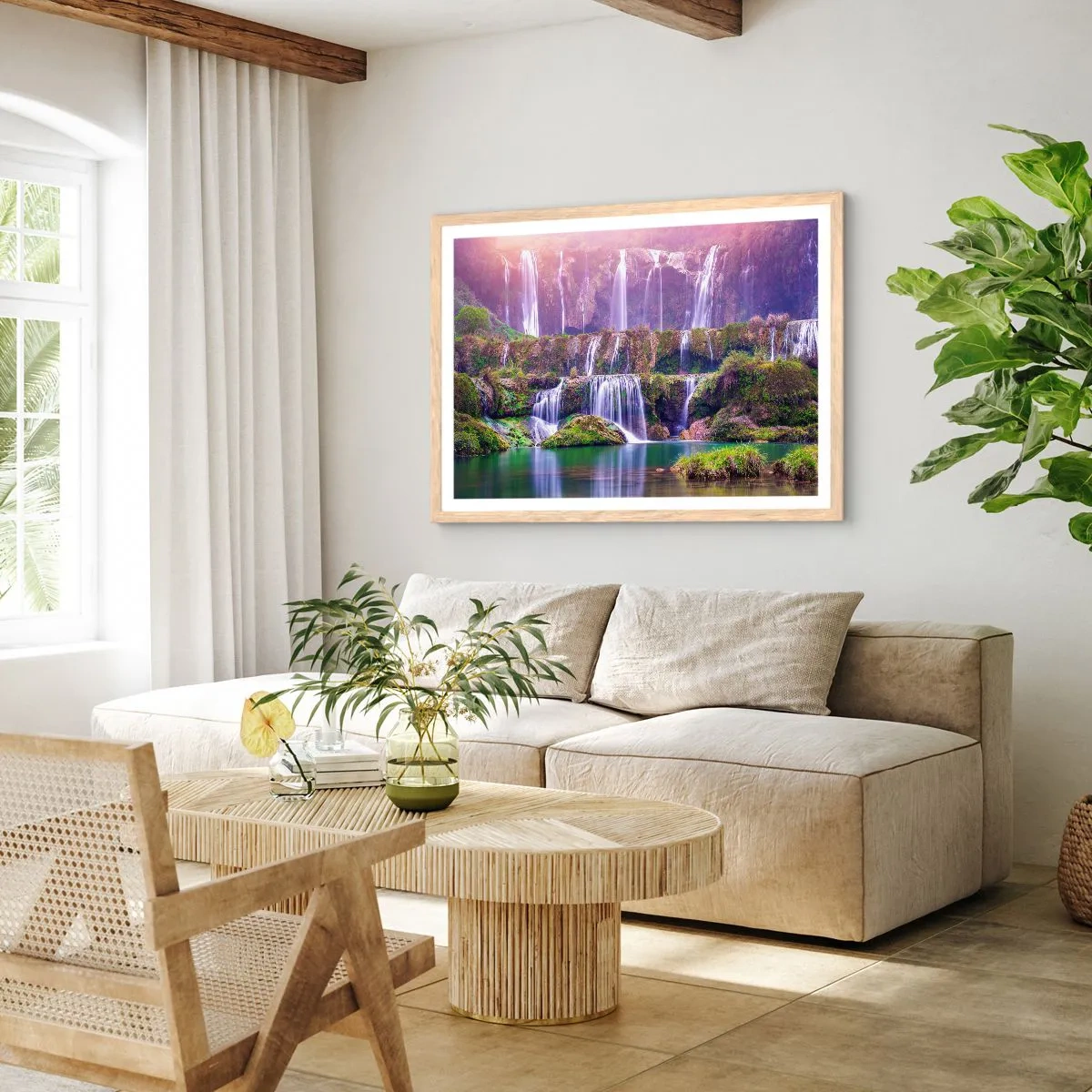 Poster in light oak frame - Stairway to Heaven - 70x50 cm