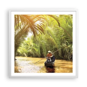 Poster in white frmae - Through a Palm Ravine - 60x60 cm