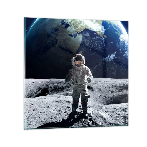 Glass picture - Greetings from the Moon - 70x70 cm