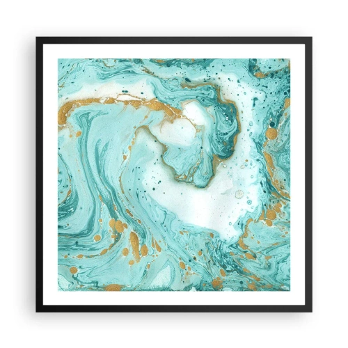 Poster in black frame - Under the Great Wave of the Edo Period - 60x60 cm