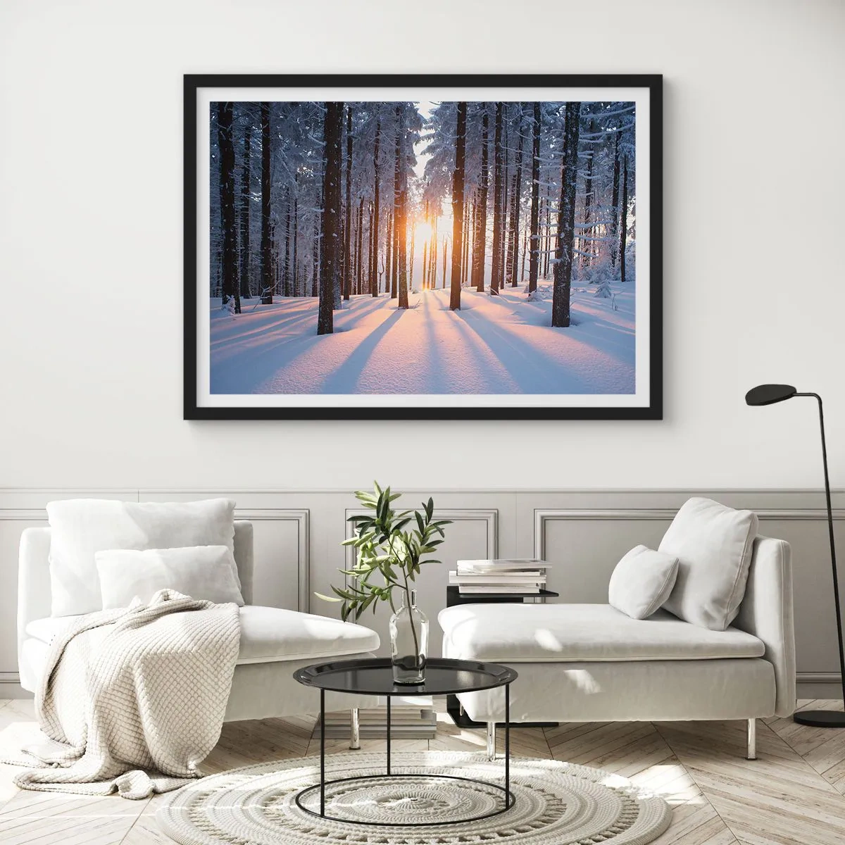 Poster in black frame - Clearly Black on White - 50x40 cm