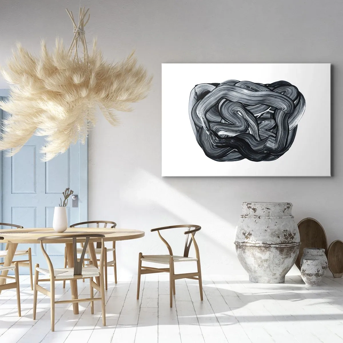 Canvas picture - Abstract composition in shades of gray - 70x50cm - It's Not So simple - Modern wall decoration for the living room and bedroom ARTTOR