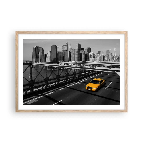 Poster in light oak frame - Colour of a Big City - 70x50 cm