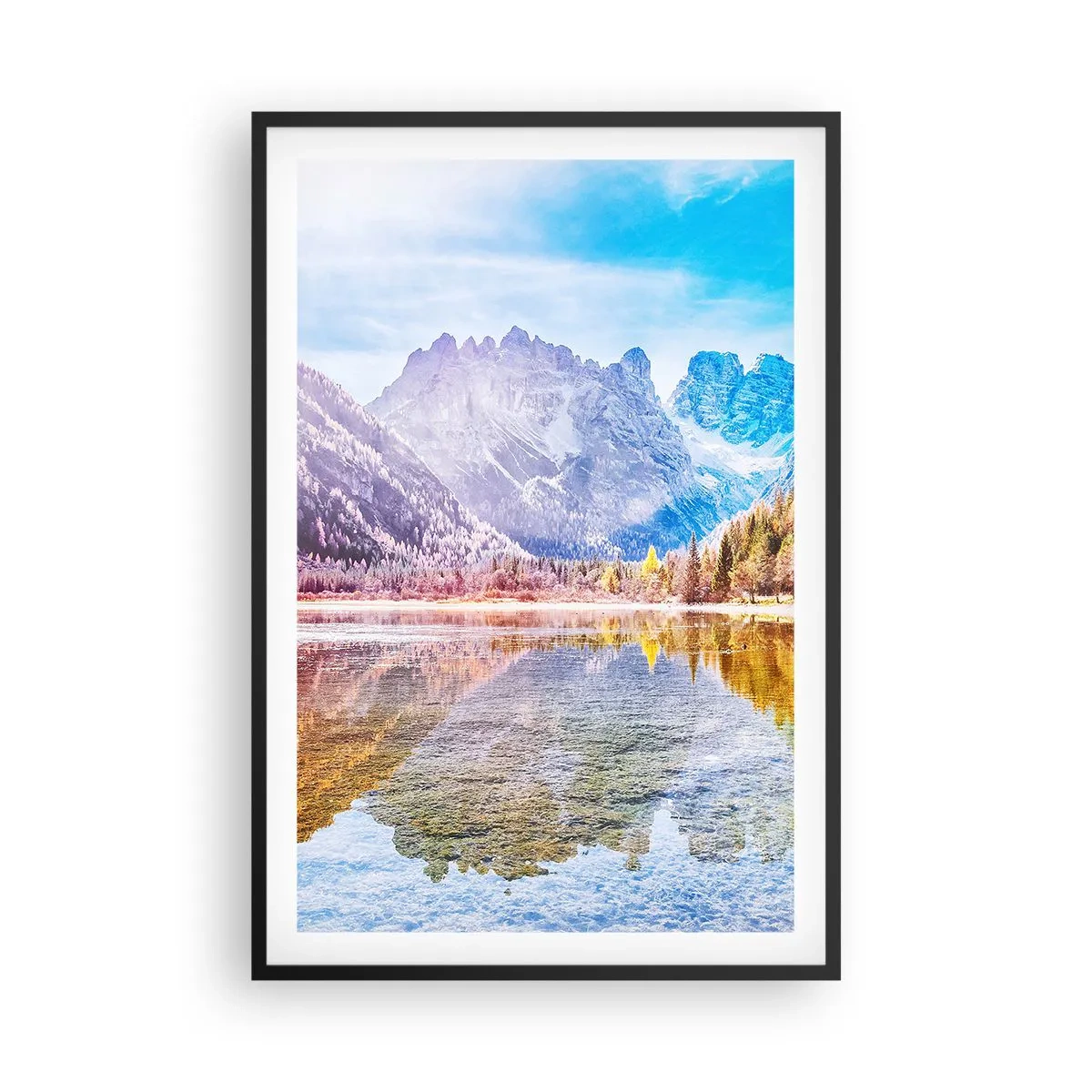 Poster in black frame - It's Autumn in the Mountains - 61x91 cm