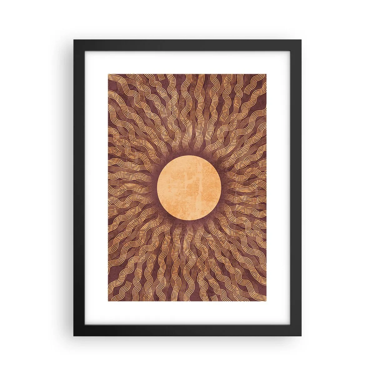 Poster in black frame - Sun Icon - 30x40 cm
