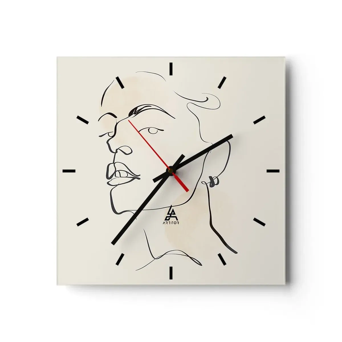 Wall clock - Clock on glass - Proud Look - 30x30 cm