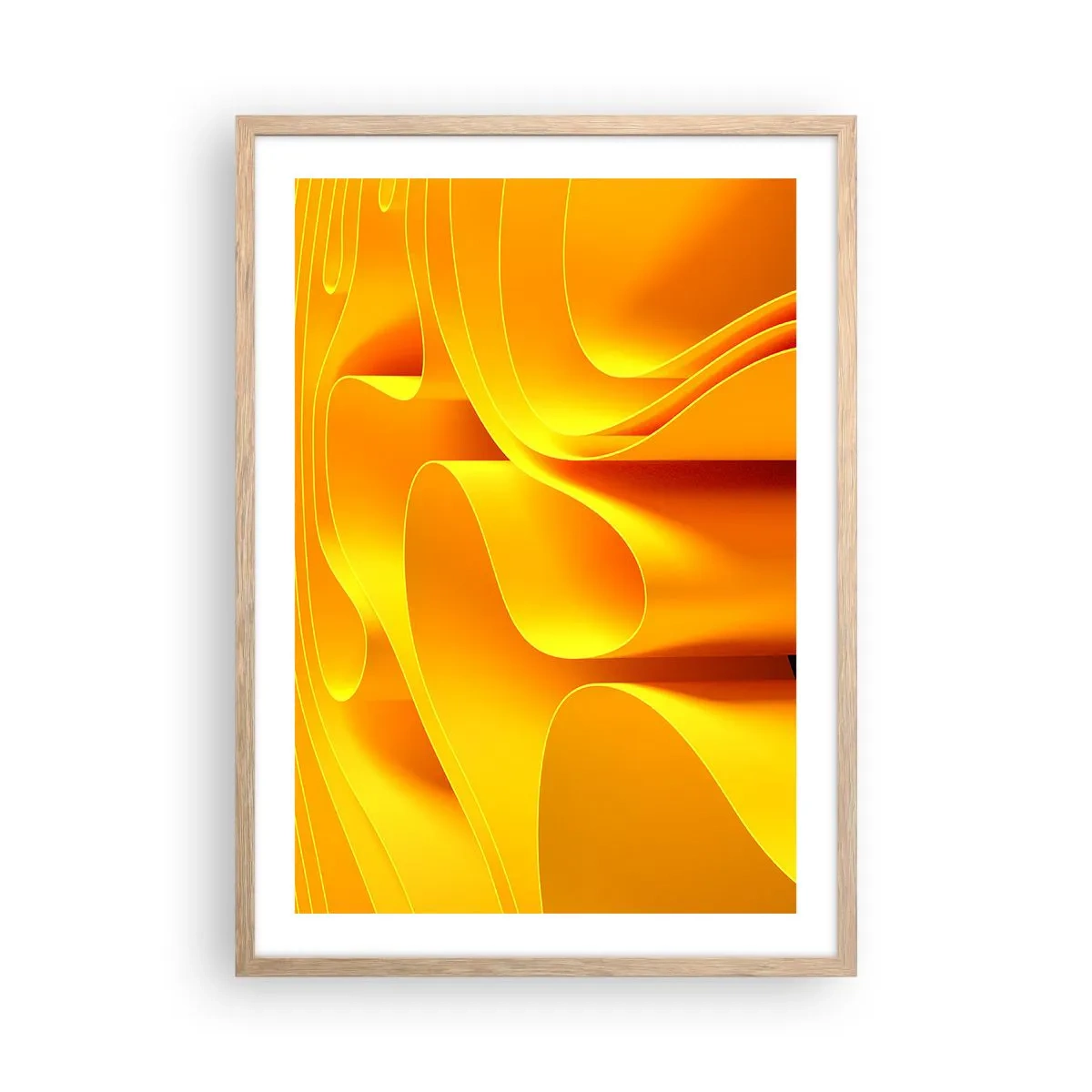Poster in light oak frame - Like Waves of the Sun - 50x70 cm