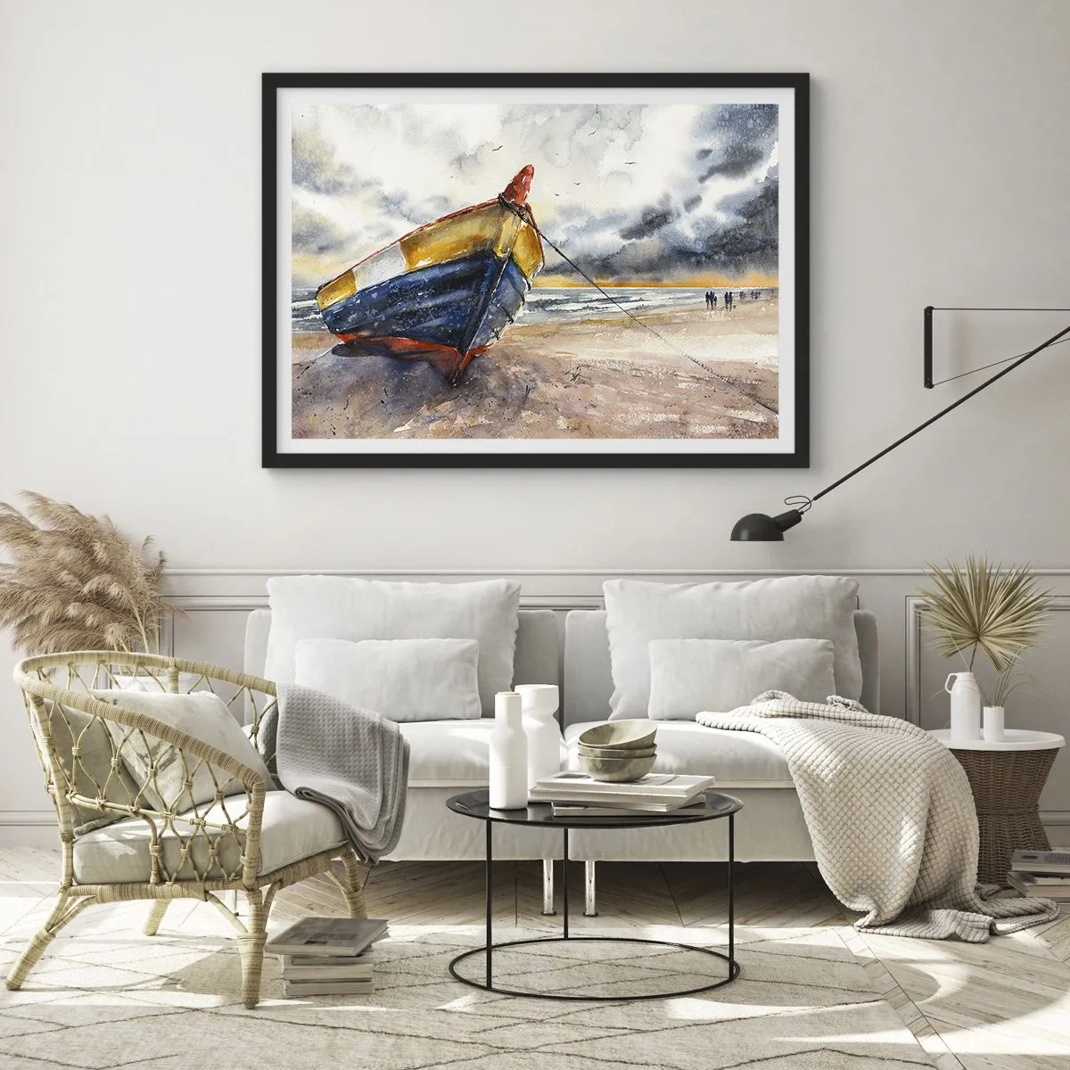 Poster in black frame - Rest On the Shore - 100x70 cm