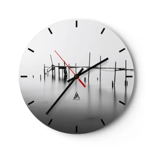 Wall clock - Clock on glass - And If the World Doesn't Exist? - 40x40 cm