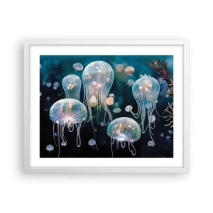 Poster in white frmae - Underwater Ball - 50x40 cm