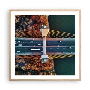 Poster in light oak frame - Behind Seas and Oceans - 60x60 cm