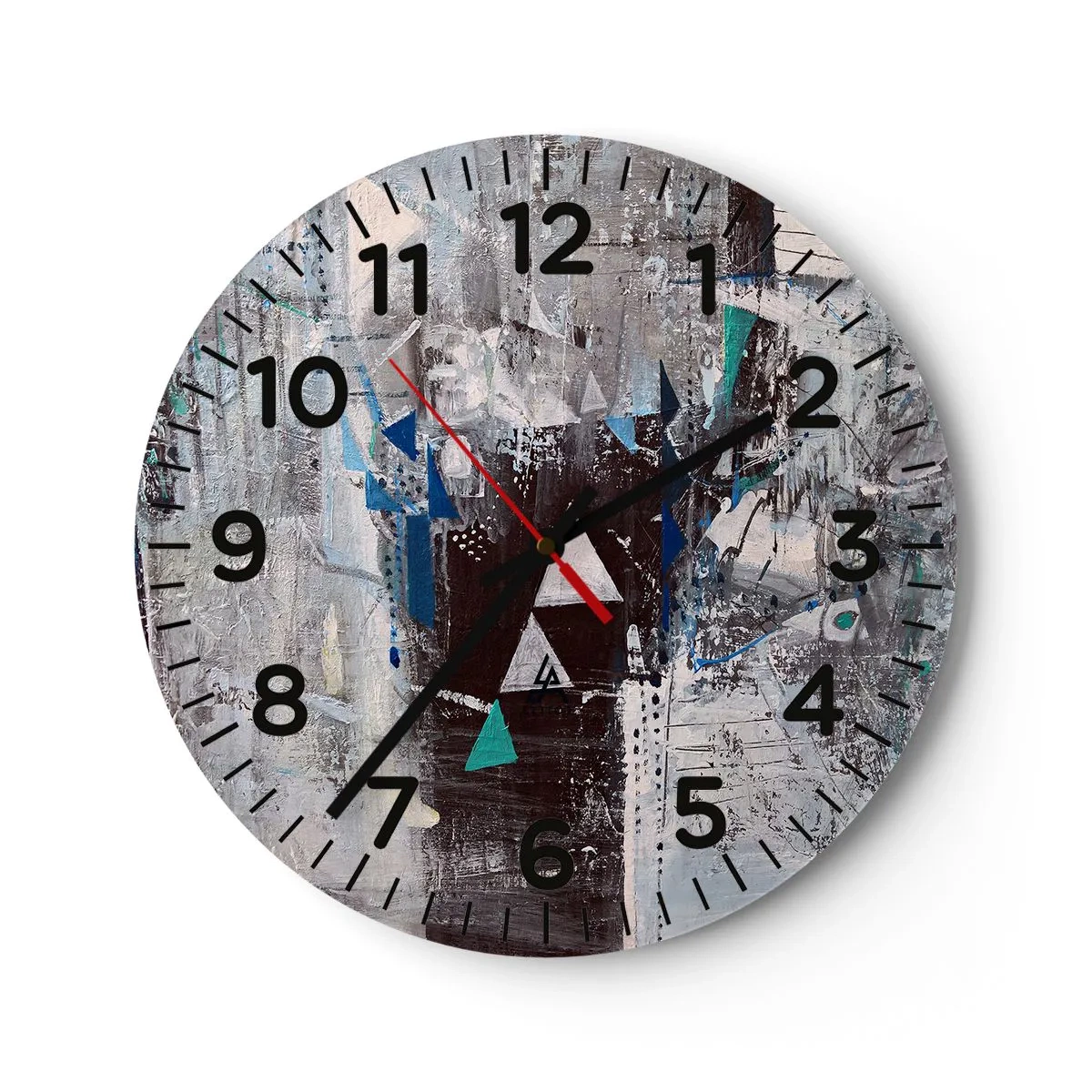 Wall clock - Clock on glass - Superior Order of Triangles - 30x30 cm