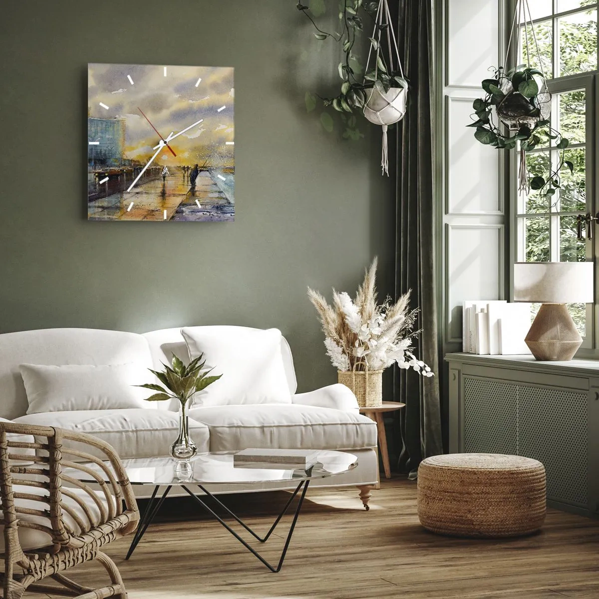 Wall clock - Clock on glass - Life On the Coast - 30x30 cm