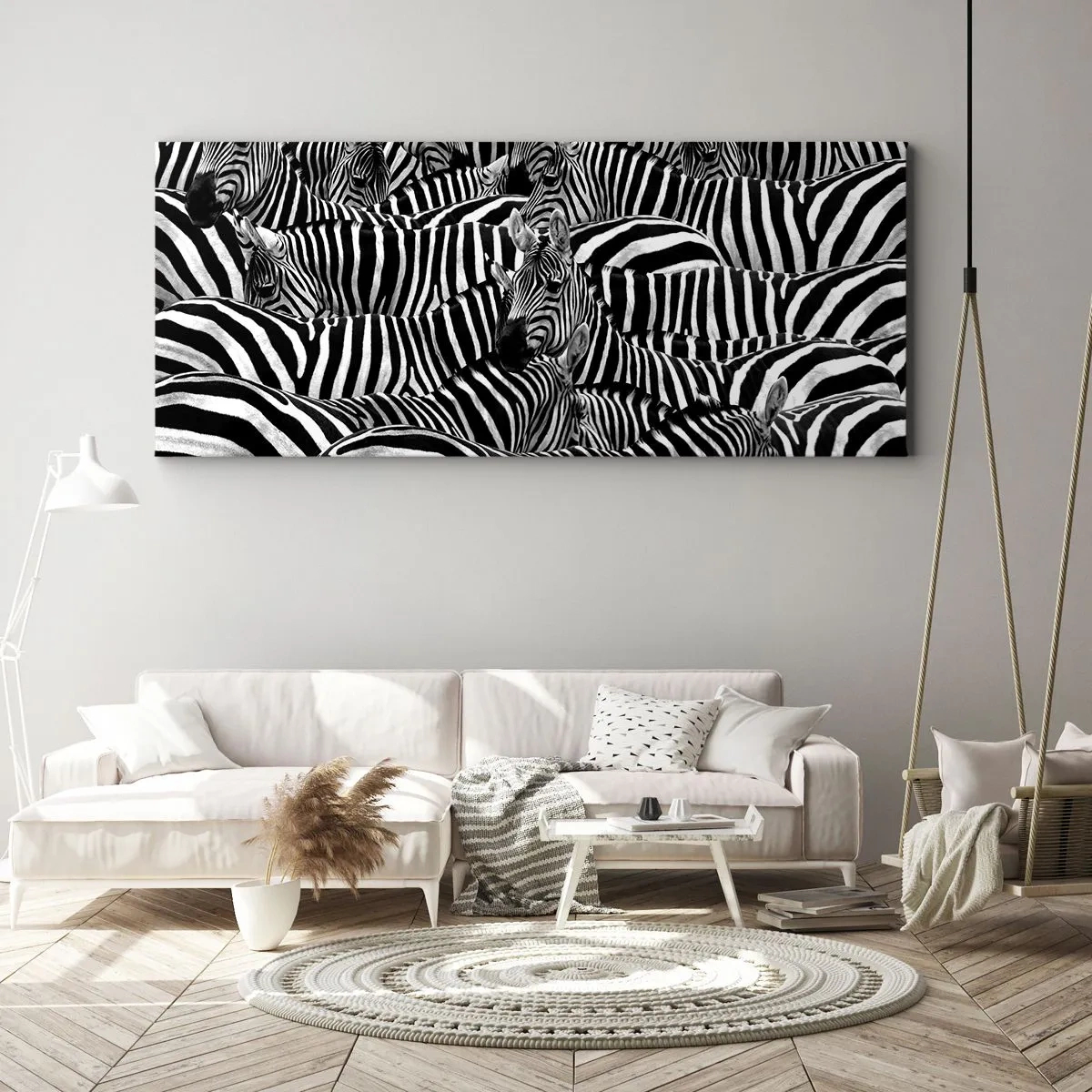 Canvas picture - Striped Group Portrait - 140x50 cm