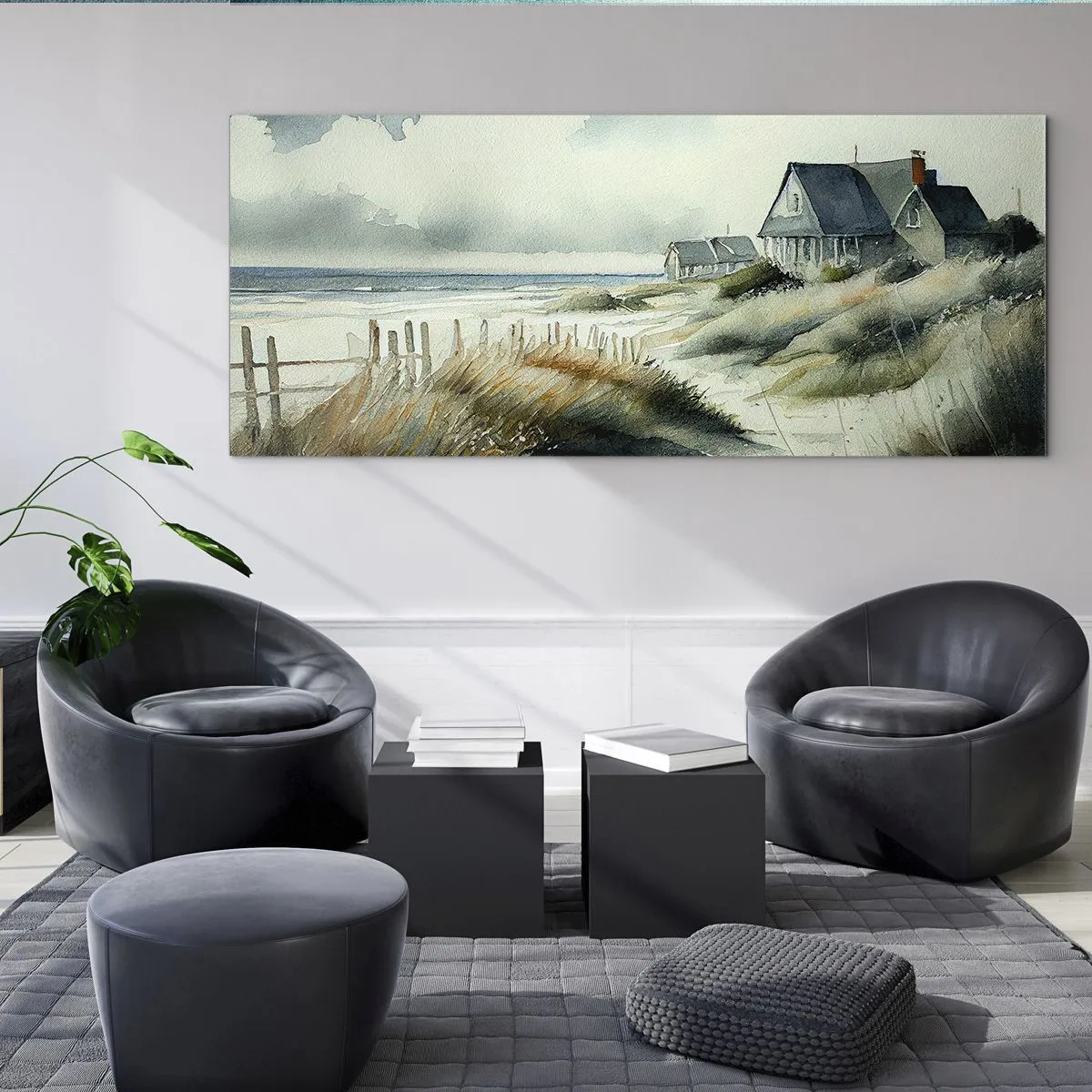 Glass picture - Away from the Hustle and Bustle - 100x40 cm