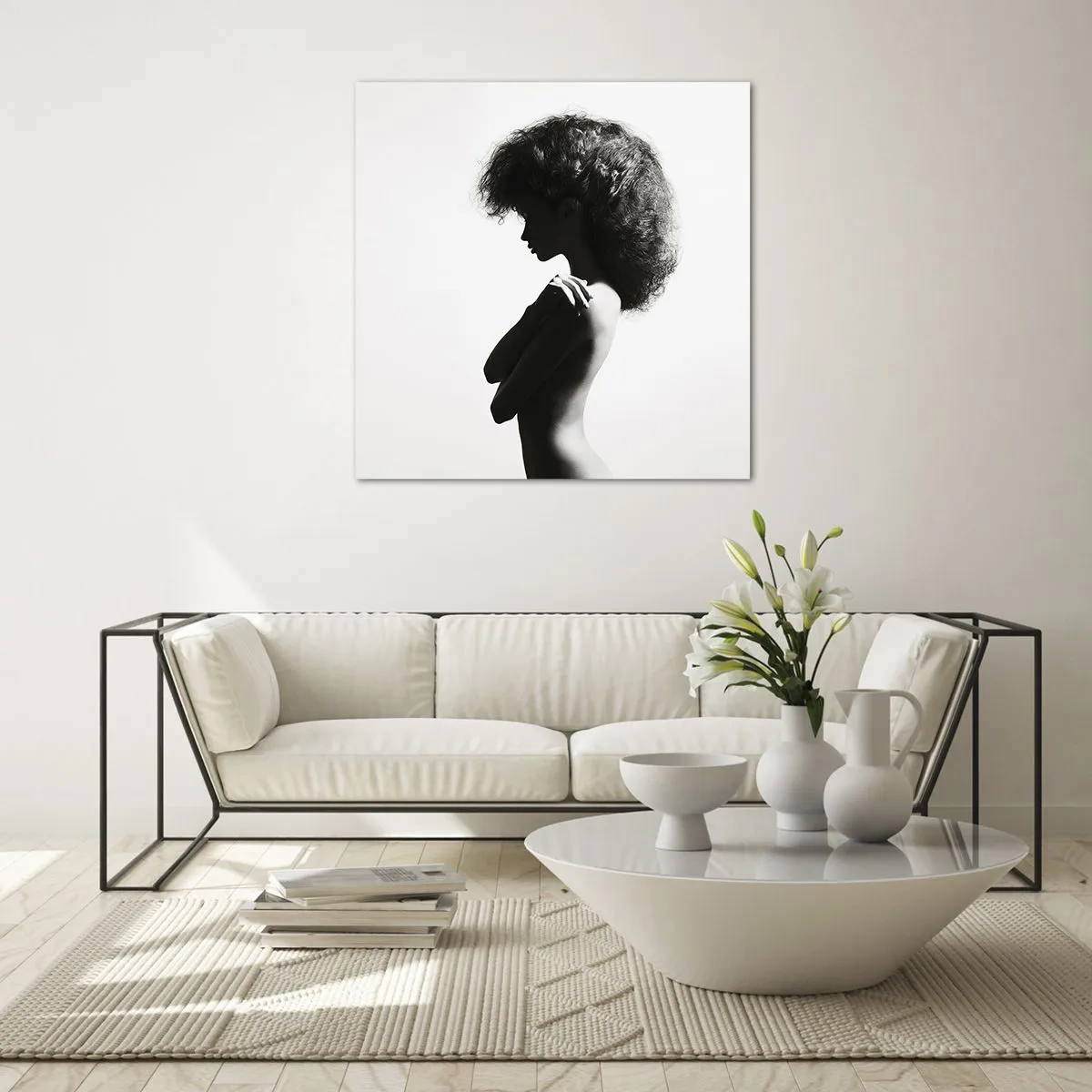 Glass picture - Like a Flower on a Thin Stem - 60x60 cm