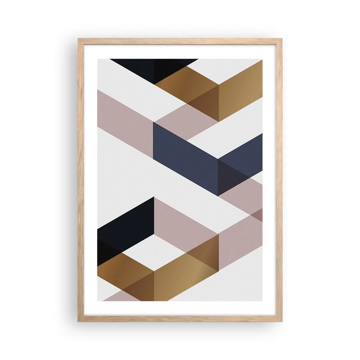 Poster in light oak frame - Planes and Angles - 50x70 cm