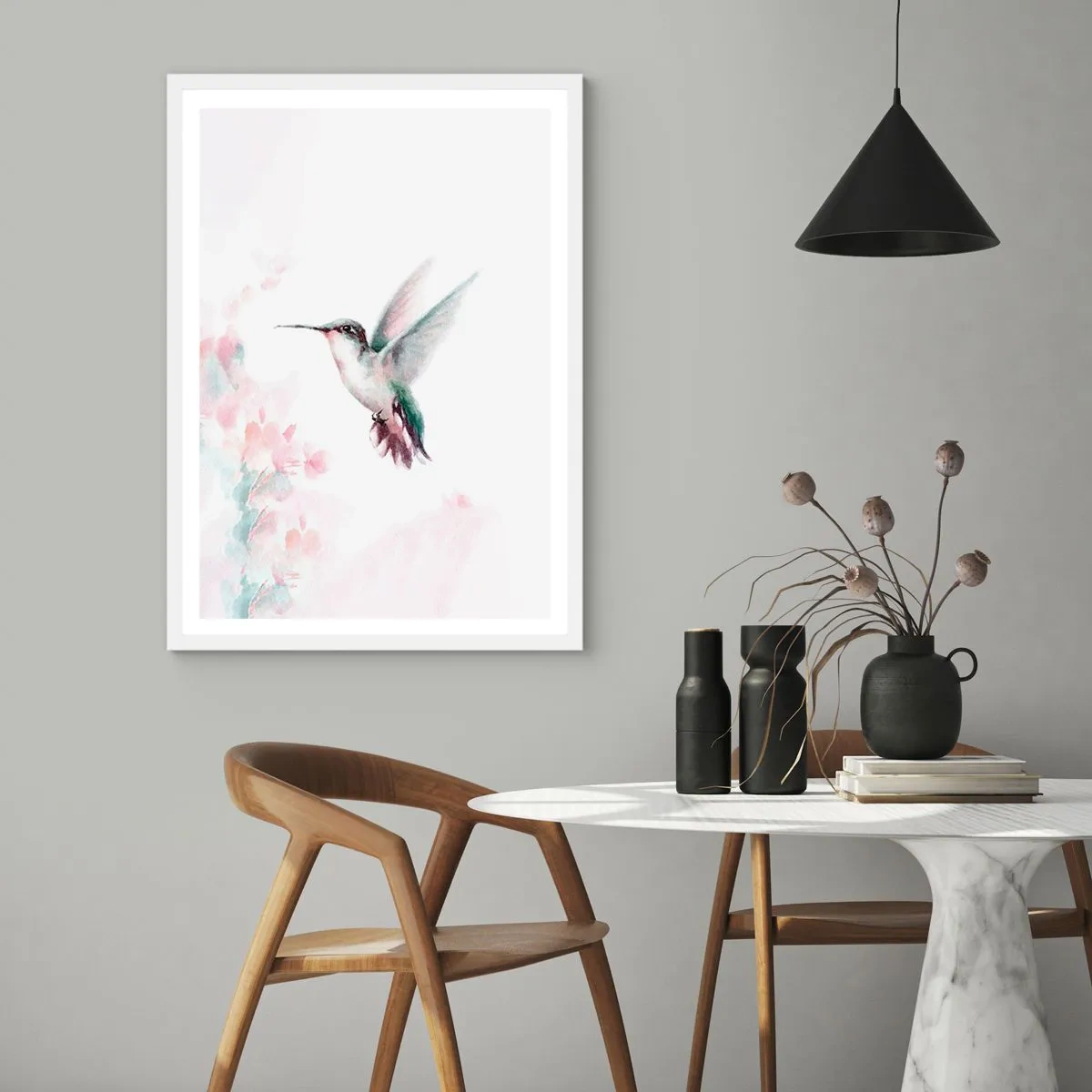 Poster in white frmae - Stopped in Flutter - 30x40 cm