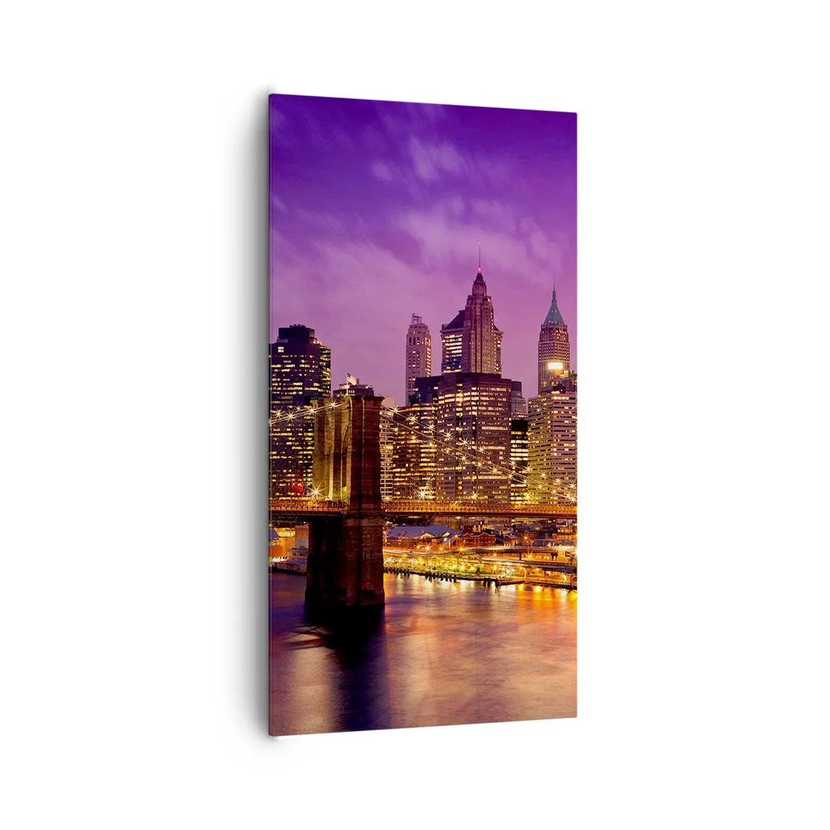 Canvas picture - Violet and Gold Manhattan - 65x120 cm