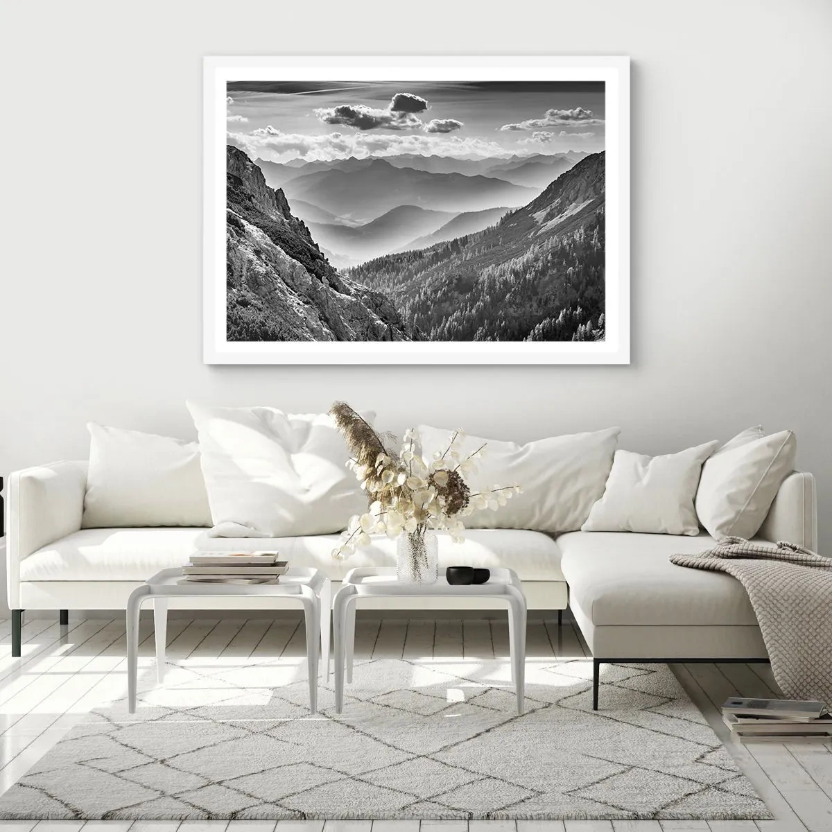 Poster in white frmae - All the Way to the Horizon - 50x40 cm