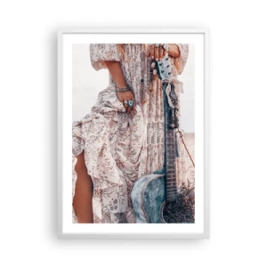 Poster in white frmae - Flower Chidlren on their Way - 50x70 cm