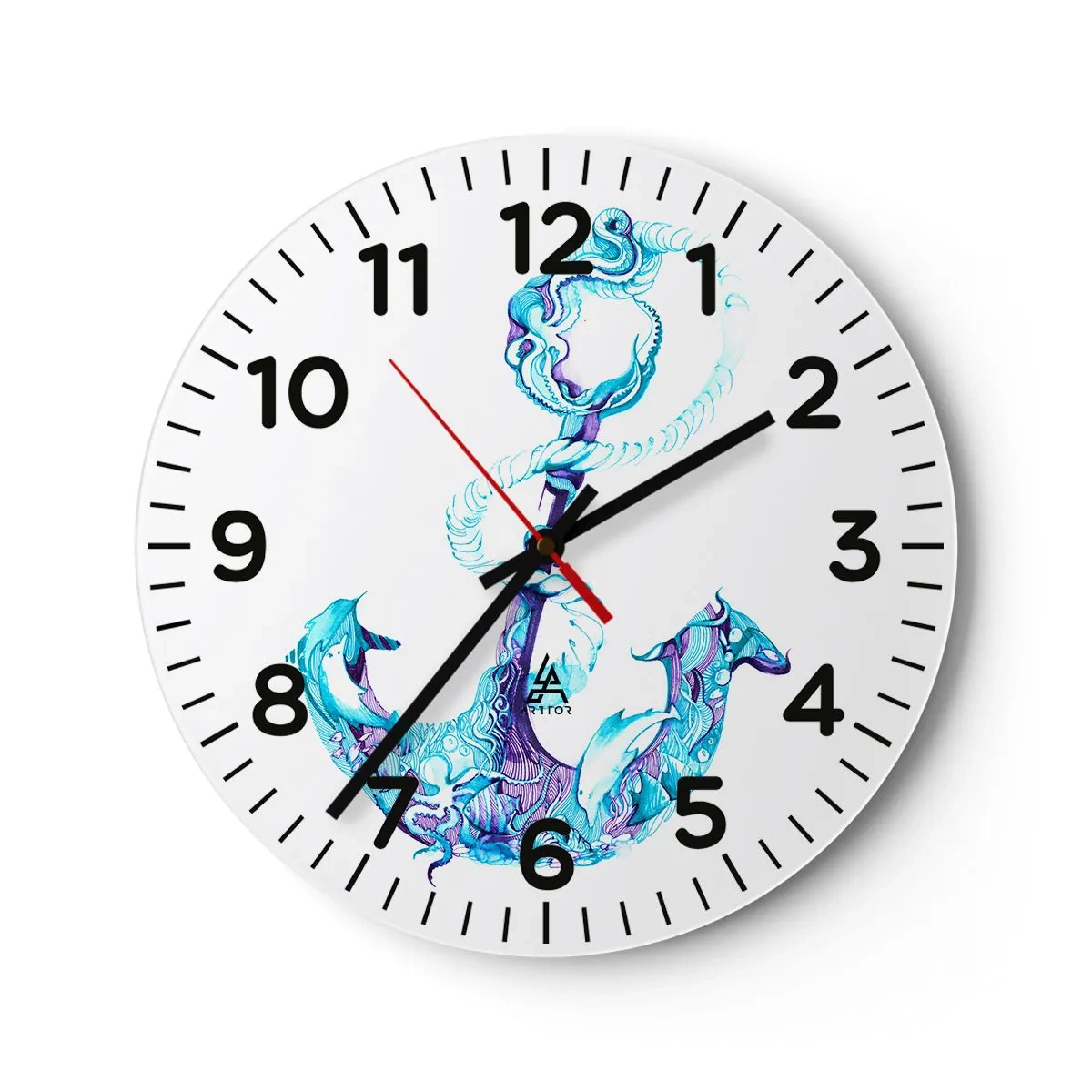 Wall clock - Clock on glass - Trustee of the Sea - 40x40 cm