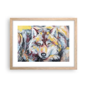 Poster in light oak frame - Wolf Eyes - 40x30 cm
