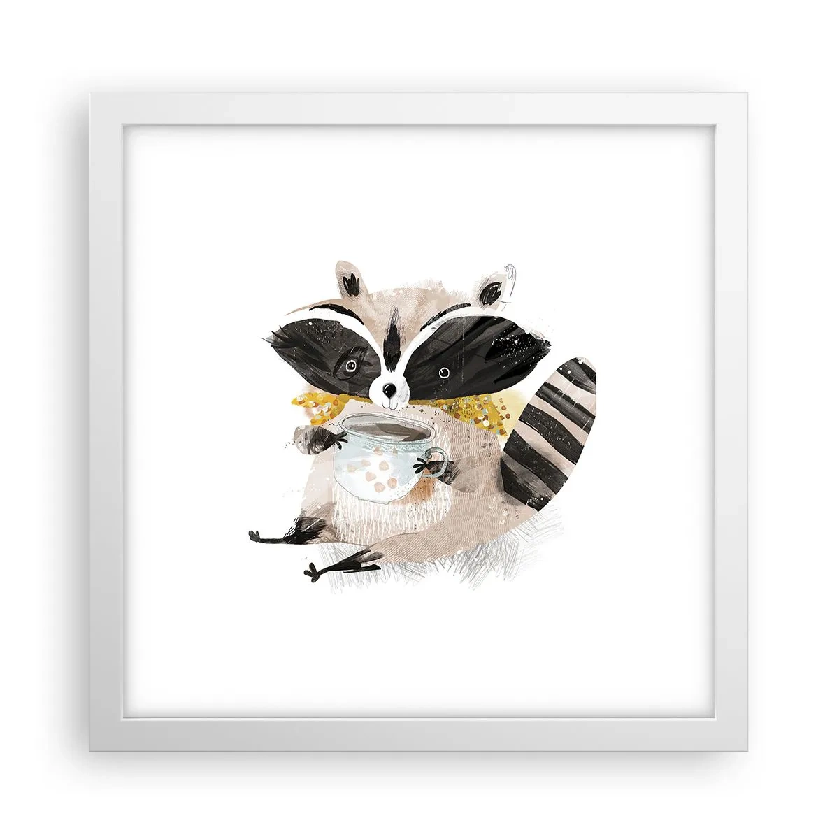 Poster in white frmae - My Friend Raccoon - 30x30 cm