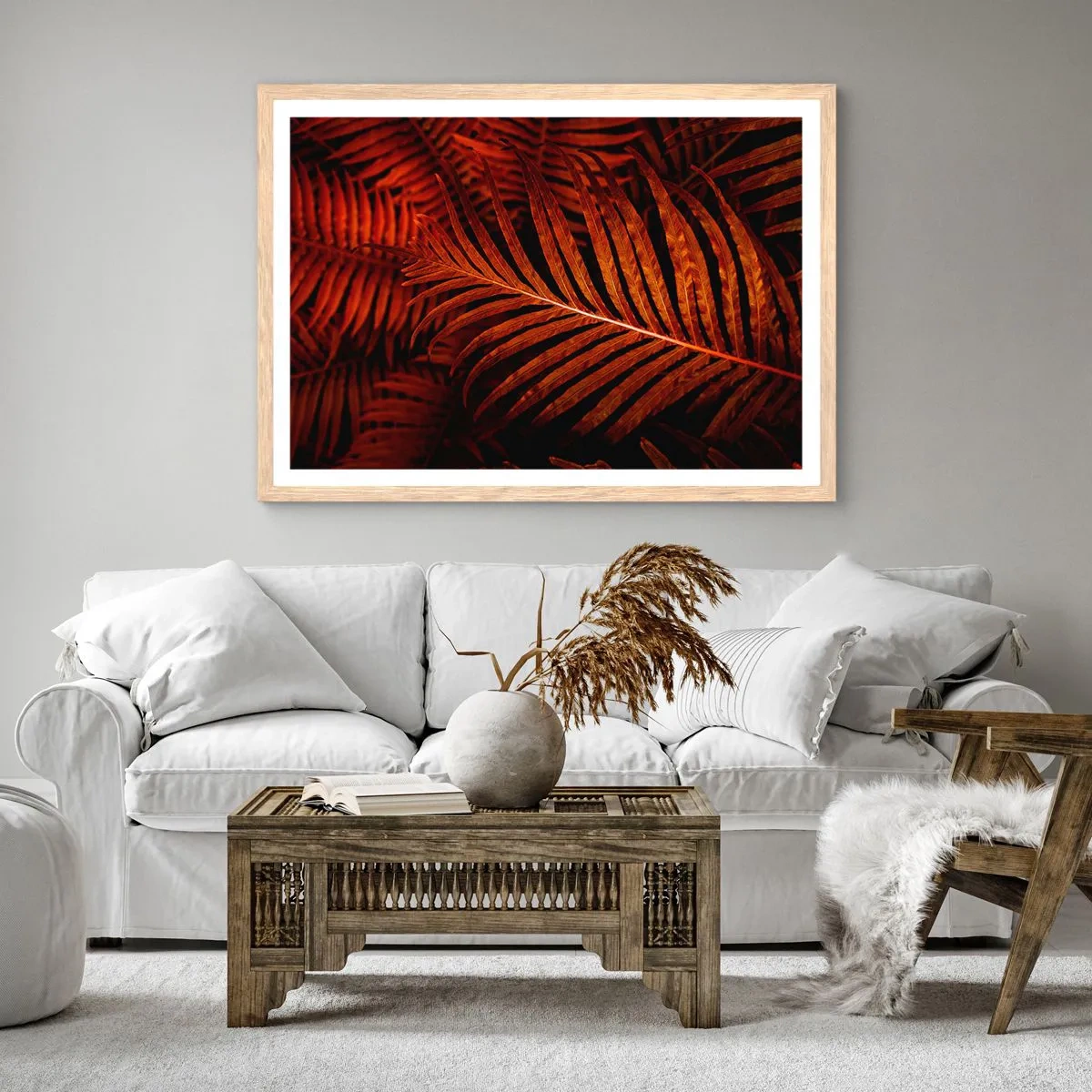 Poster in light oak frame - Heat of Life - 50x40 cm