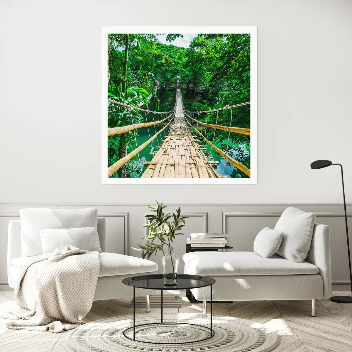 Poster - Small Bridge over the Green - 60x60 cm