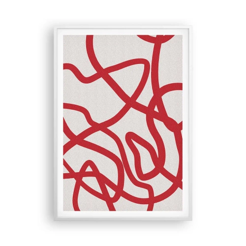 Poster in white frmae - Red on White - 70x100 cm