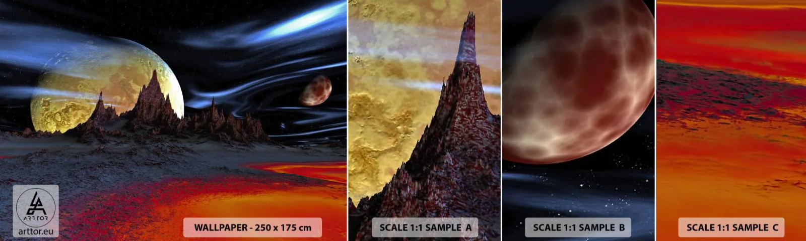 Photo Wallpaper Sample Standard Eco - Unknown World - Abstraction, Cosmos, 3D - 100x30 cm