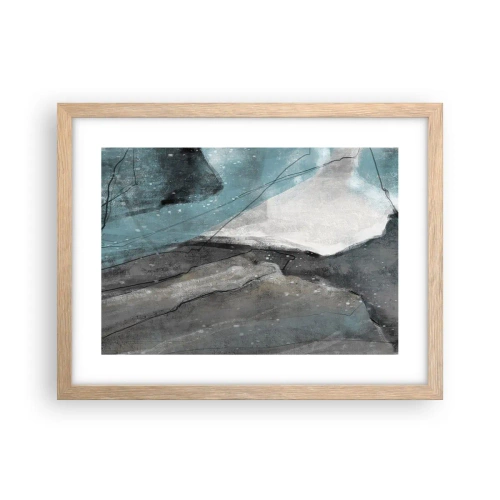 Poster in light oak frame - Abstract: Rocks and Ice - 40x30 cm