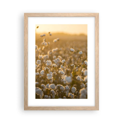 Poster in light oak frame - Fluffy Field - 30x40 cm