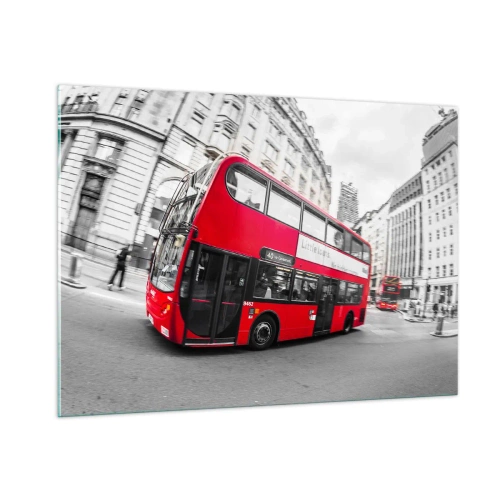 Glass picture - Traditional London -By Bus - 100x70 cm