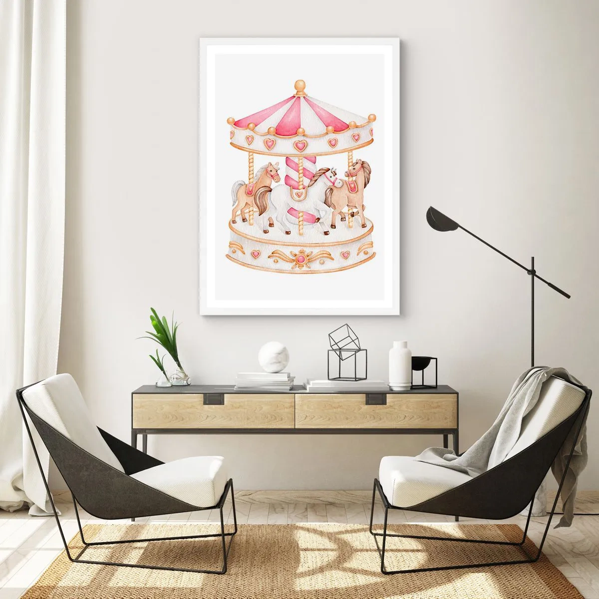 Poster in white frmae - Sweet World of Childhood - 50x70 cm
