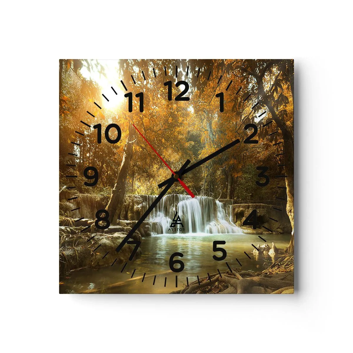 Wall clock - Clock on glass - Park Cascade - 30x30 cm