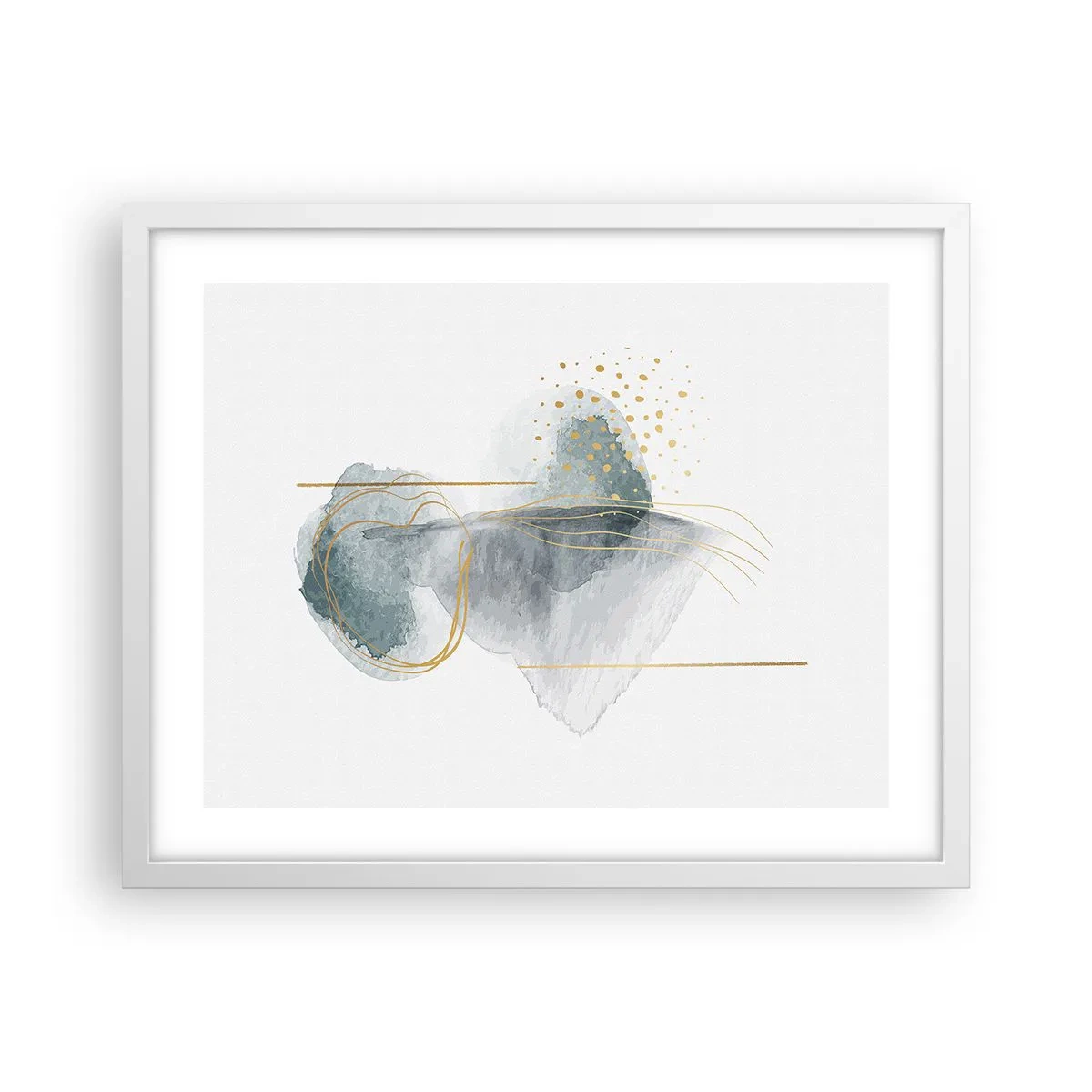 Poster in white frmae - On the Relationships of Grey and Gold - 50x40 cm