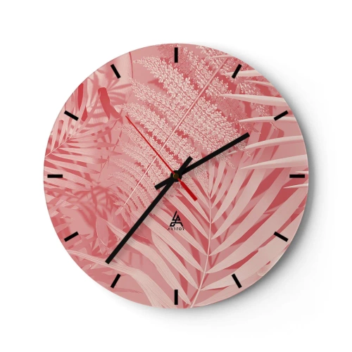 Wall clock - Clock on glass - Pink Concept - 40x40 cm