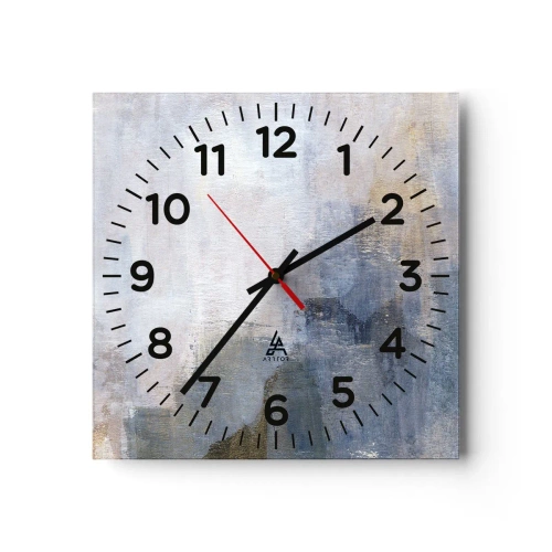 Wall clock - Clock on glass - Tones and Chords of Colours - 30x30 cm