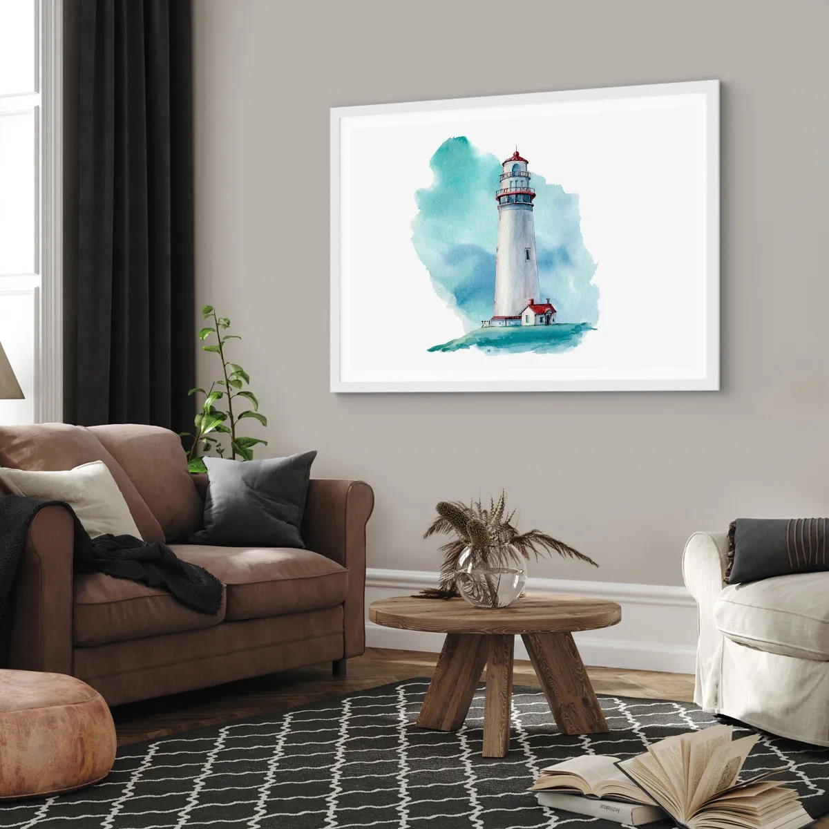 Poster in white frmae - Gentle Sister of Blue - 91x61 cm