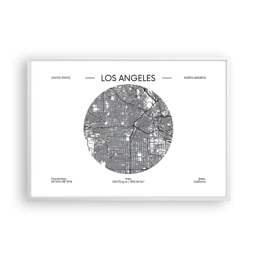 Poster in white frmae - Anatomy of Los Angeles - 100x70 cm