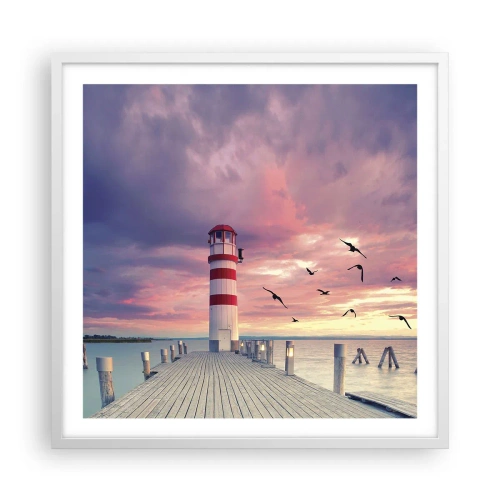Poster in white frmae - Time for Port - 60x60 cm