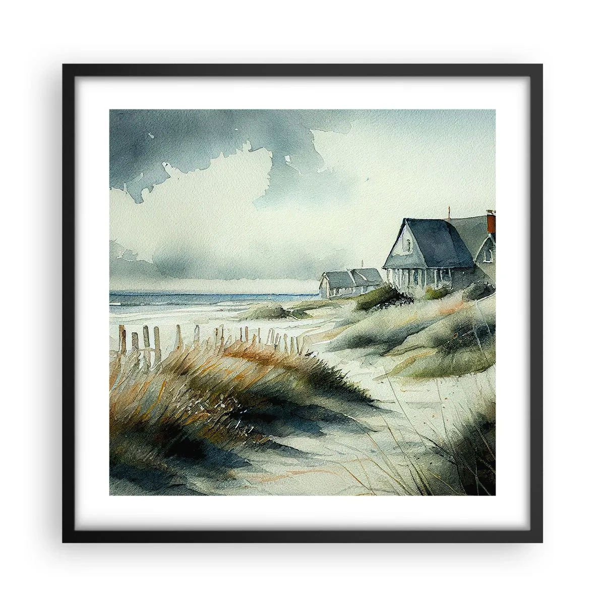 Poster in black frame - Away from the Hustle and Bustle - 50x50 cm