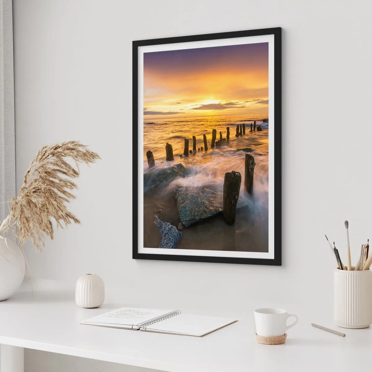 Poster in black frame - Raw Beauty of the Baltic Sea - 30x40 cm