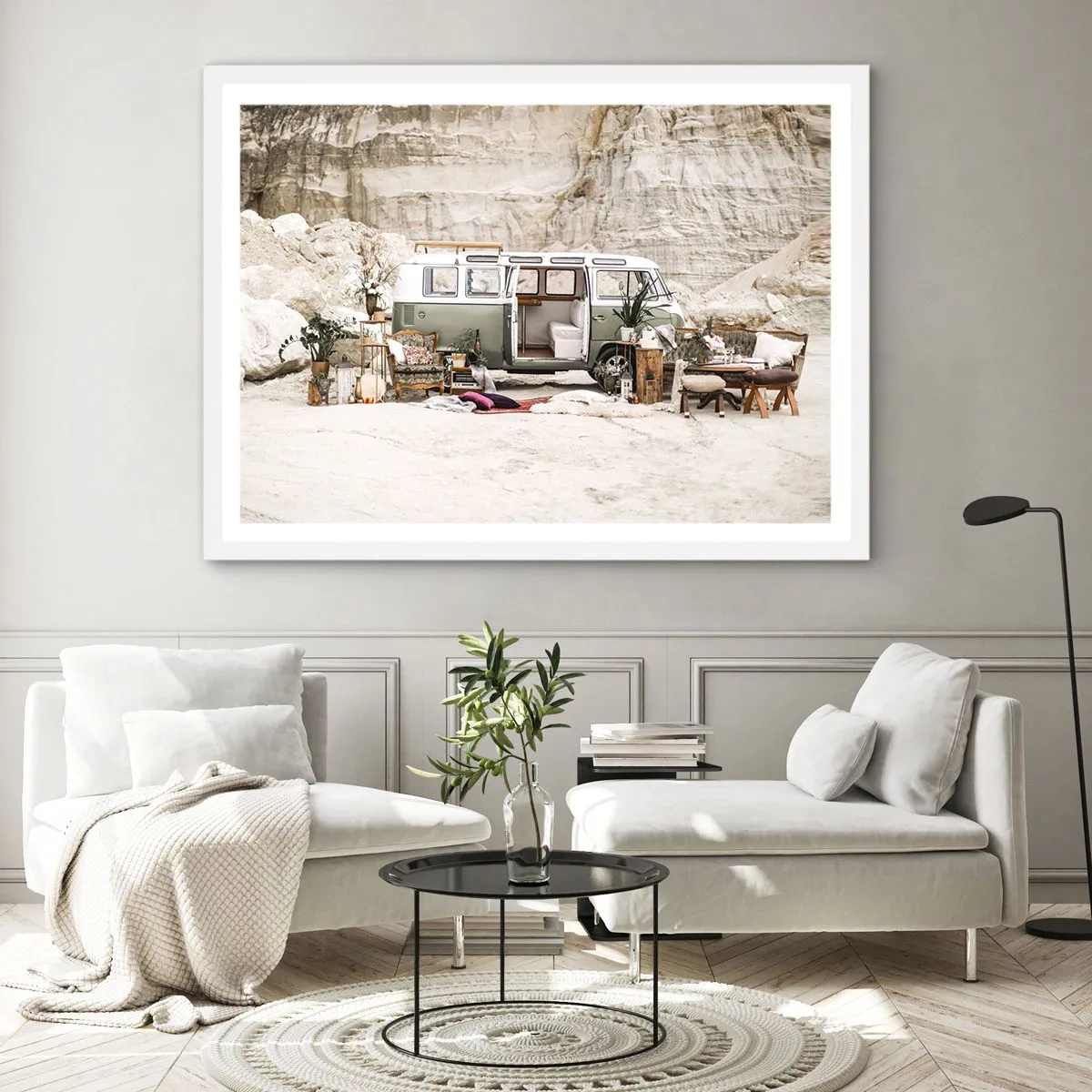 Poster in white frmae - Time to Start the Trip - 70x50 cm