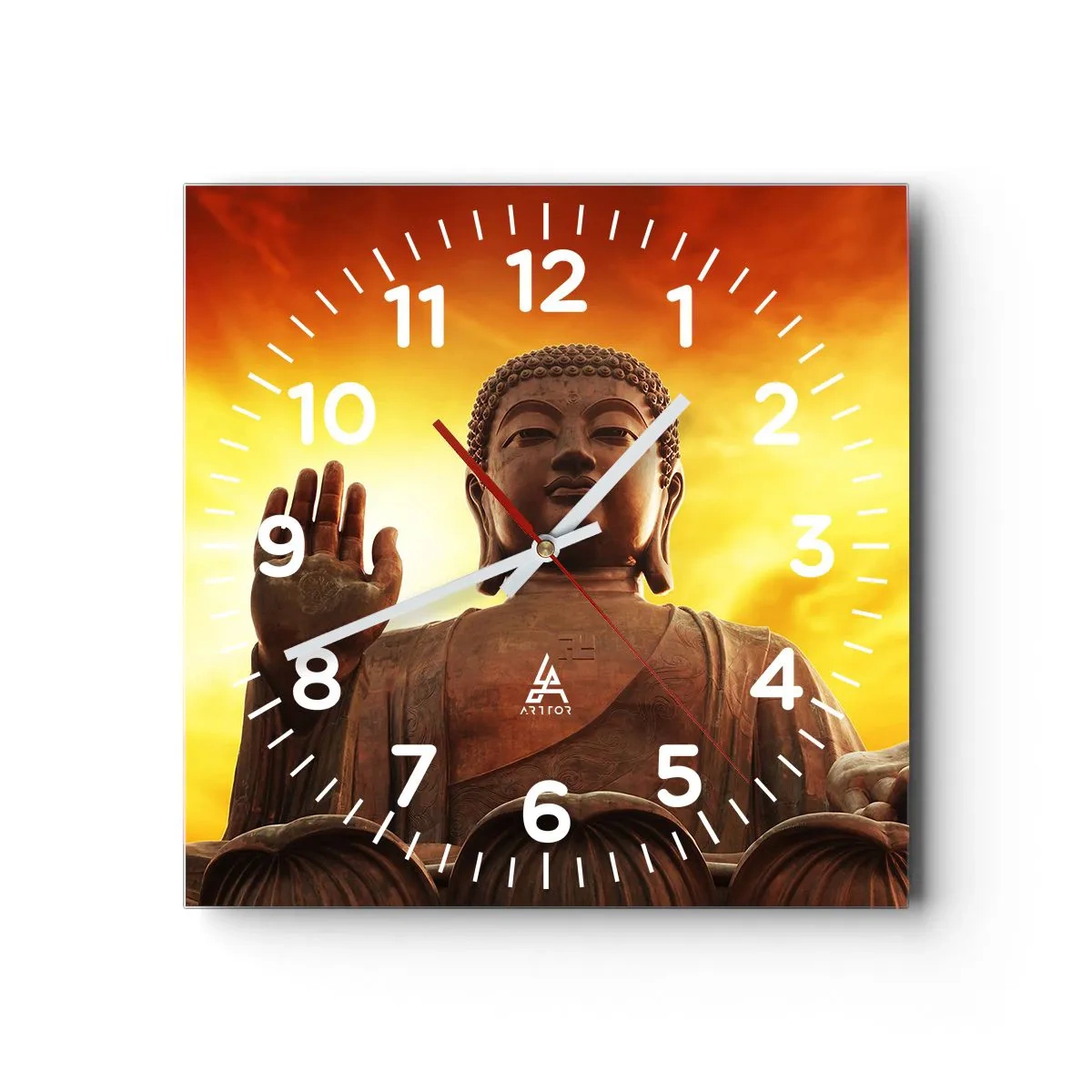 Wall clock - Clock on glass - Peace of the World - 30x30 cm