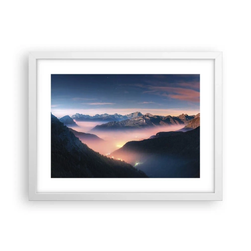 Poster in white frmae - Light in the Valleys - 40x30 cm